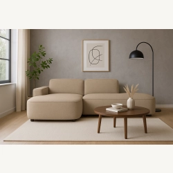 Olio Autentico Sofa narożna w kształcie litery L Tkanina Raven 30